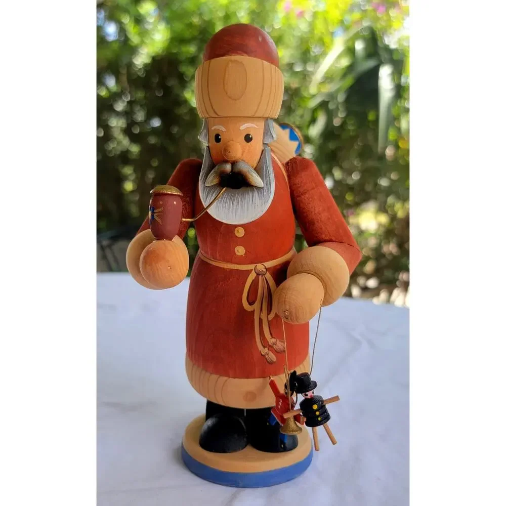 German Erzgebirge Santa Incense Smoker Wood Hand Carved Christmas Decor